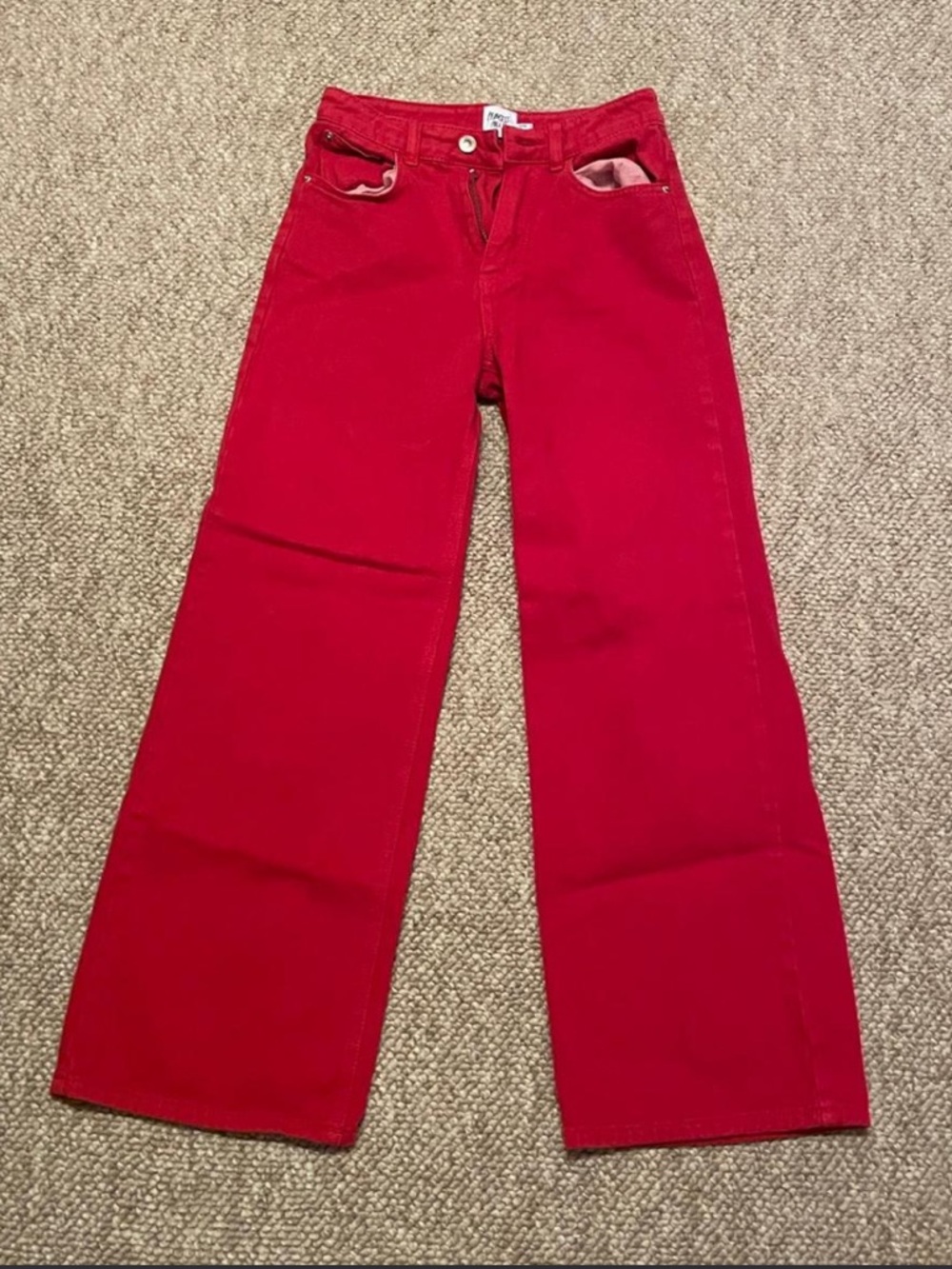 Princess Polly Red Wide-Leg Jeans